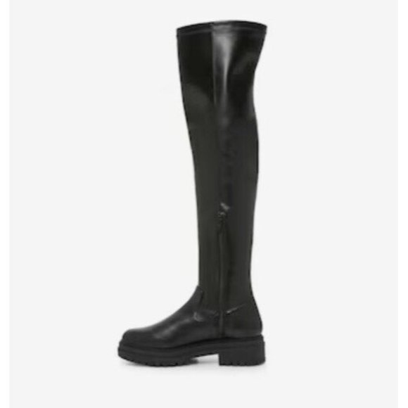 Mix No 6 Bessia Over The Knee Boots Womens Size 6 Black Lug Sole NEW - Picture 4 of 9
